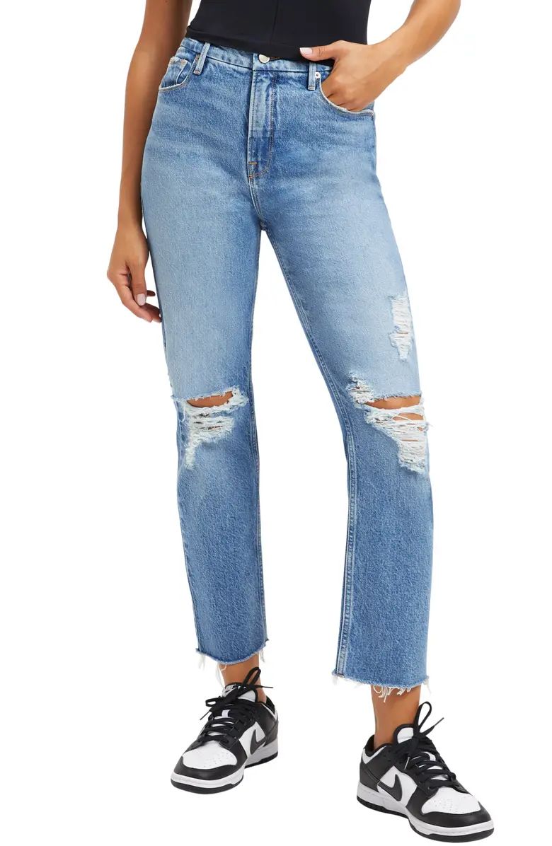 Good Icon High Waist Crop Straight Leg Jeans | Nordstrom