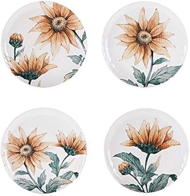 Bico Sunflower Field Ceramic Salad Plates, 8.75 inch, Set of 4, for Salad, Appetizer, Microwave &... | Amazon (US)
