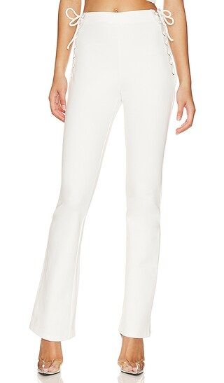 Jeneh Lace Up Pants in Ivory | Revolve Clothing (Global)