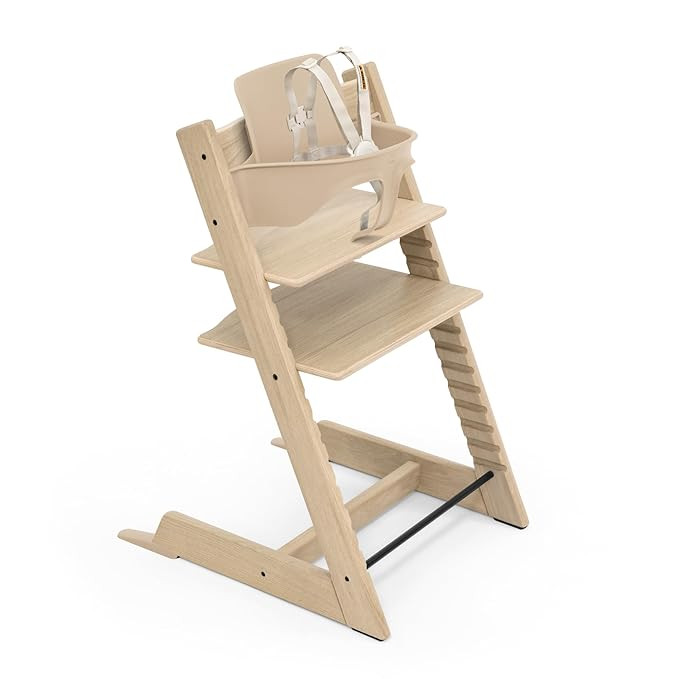 Stokke Tripp Trapp Oak High Chair 2, Natural - Includes Chair + Baby Set with Removable Harness f... | Amazon (US)