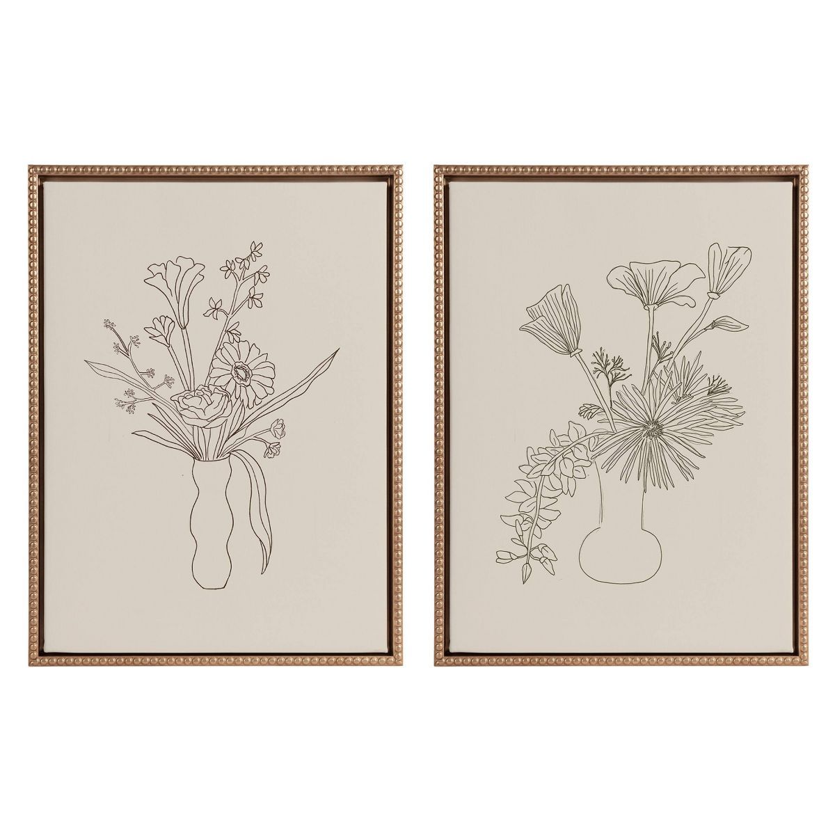 (Set of 2) 18"x24" Sylvie Beaded Floral Study 1 and 2 Framed Canvas Arts by Kate Aurelia Holloway... | Target