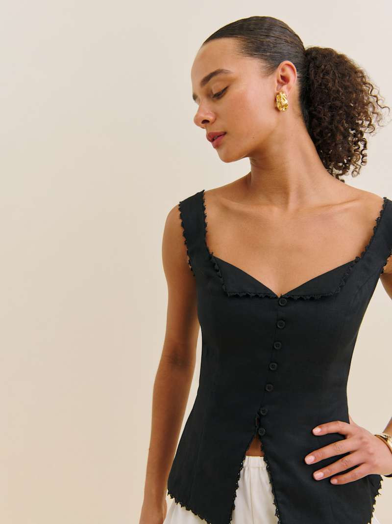 Viola Linen Top | Reformation (Global)