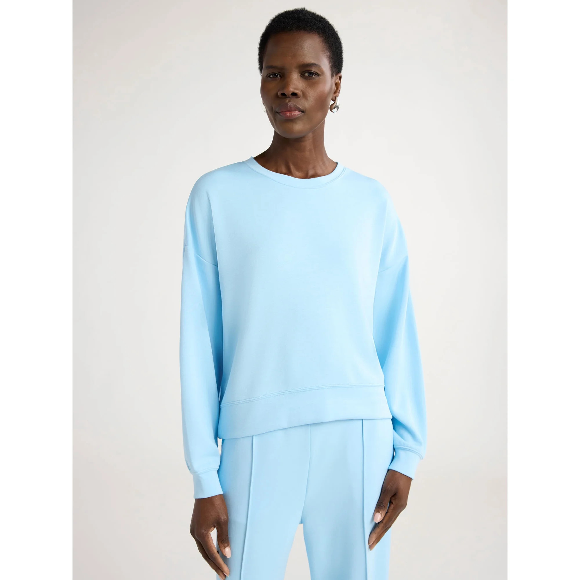 Scoop Women's Ultimate ScubaKnit Cropped Sweatshirt with Drop Sleeves, Size XS-XXL | Walmart (US)