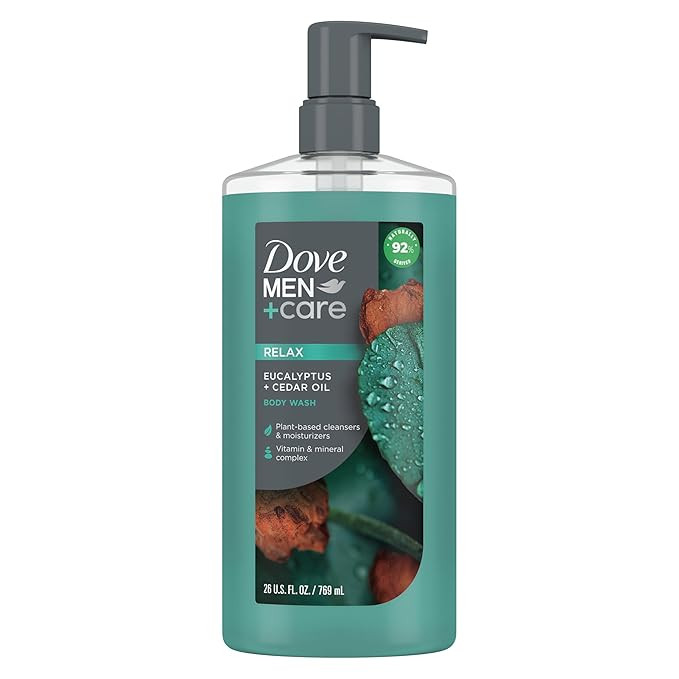 Dove Men+Care Body Wash Eucalyptus + Cedar Oil to Rebuild Skin in the Shower with Plant-Based Cle... | Amazon (US)