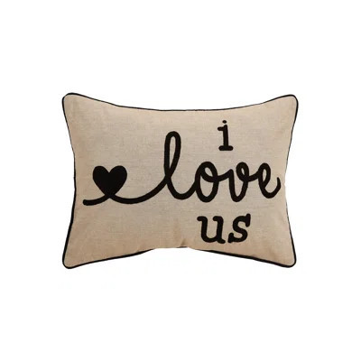 I Love Us Cotton Crewel Embroidered Throw Pillow | Wayfair North America
