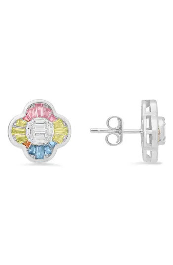 Queen Jewels Pastel Clover Stud Earrings in Silver at Nordstrom Rack | Nordstrom Rack