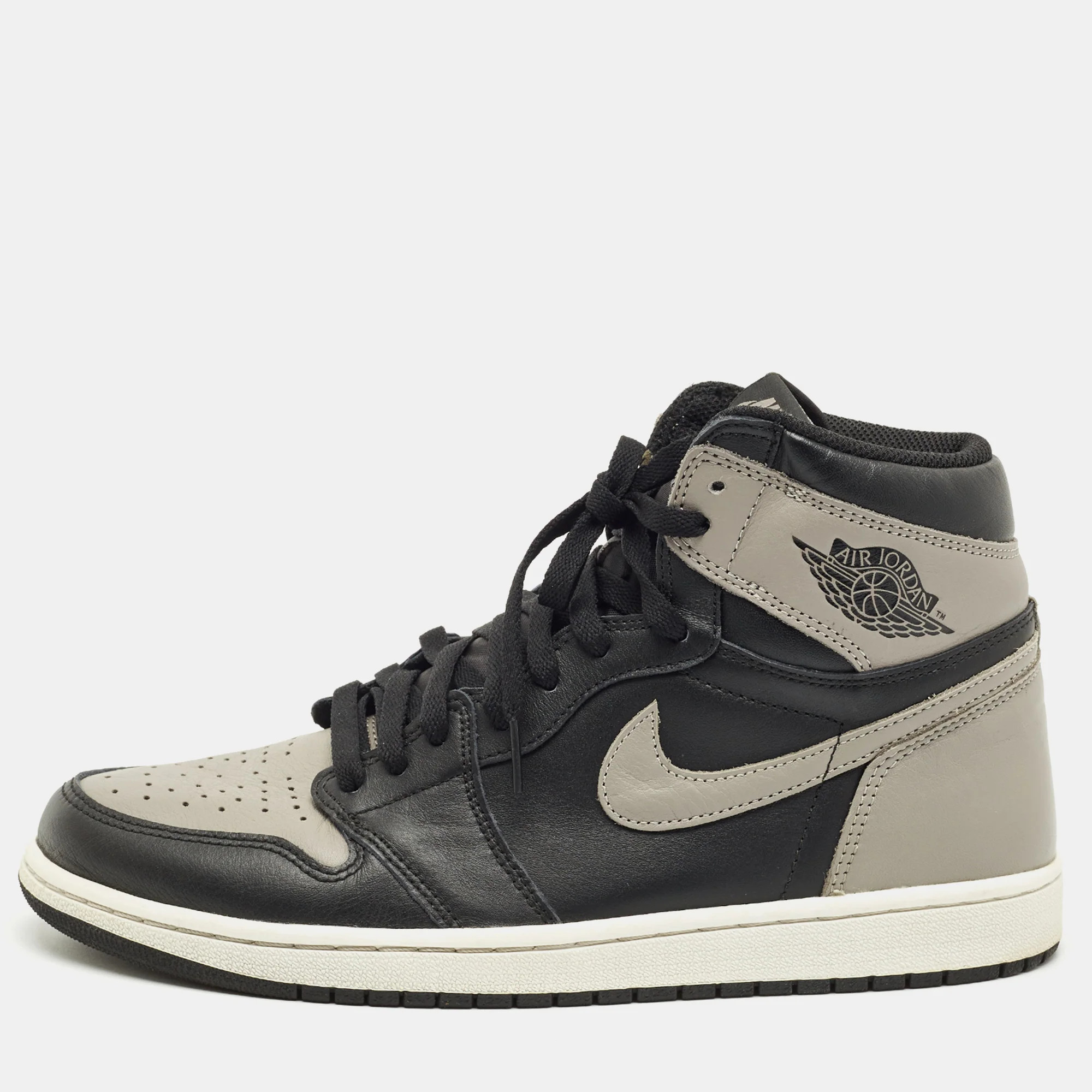Air Jordans Black/grey Leather Jordan 1 Retro High Shadow Sneakers | Shop Simon