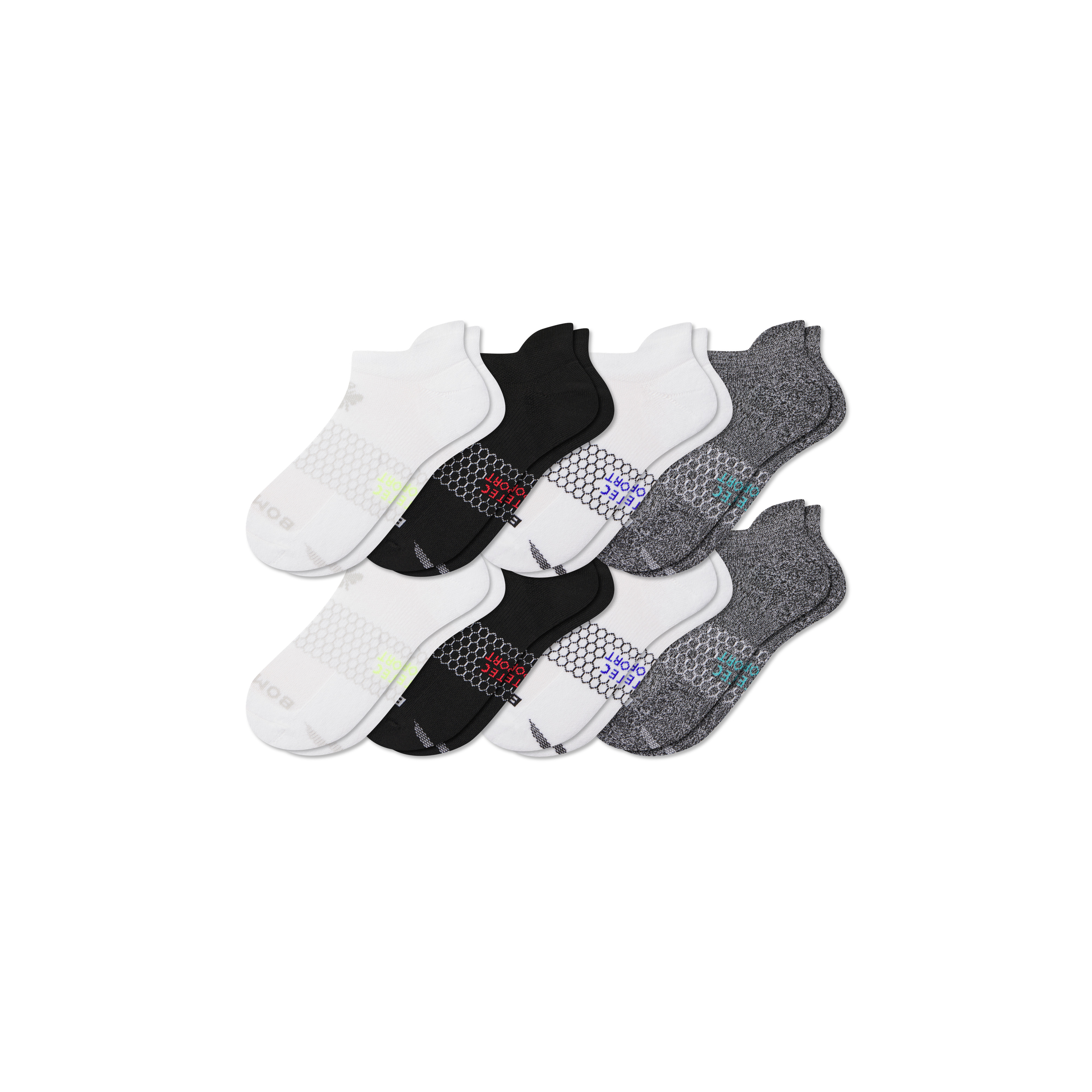 Men's All Sport Ankle Sock 8-Pack - Core Mix - Large - Cotton Blend - Bombas | Bombas