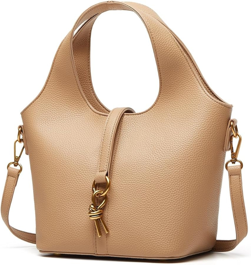 Amazon.com: Women Bucket Bag PU Leather Hobo Bag Fashion Shoulder Crossbody Vintage Tote Small Ha... | Amazon (US)