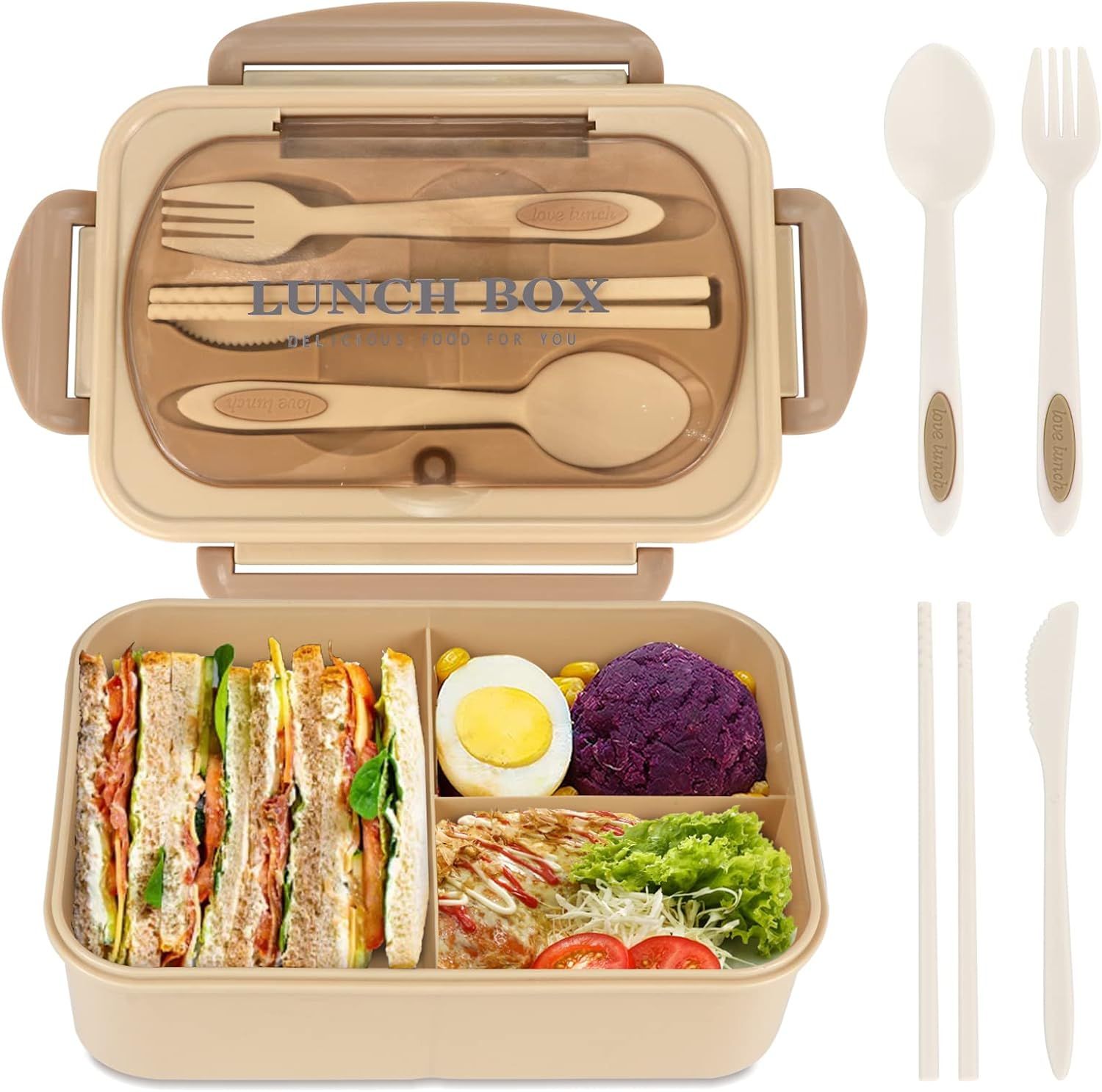 NatraProw Bento Box for Adult, 1200 ML Lunch Containers, LeakProof Lunch Box with Utensils, BPA F... | Amazon (US)