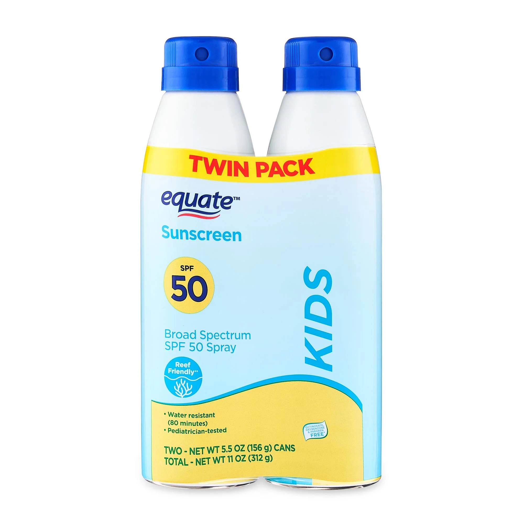 Equate Kids Sunscreen Spray, SPF 50, 11 oz, 2 Count HSA/FSA Eligible - Walmart.com | Walmart (US)