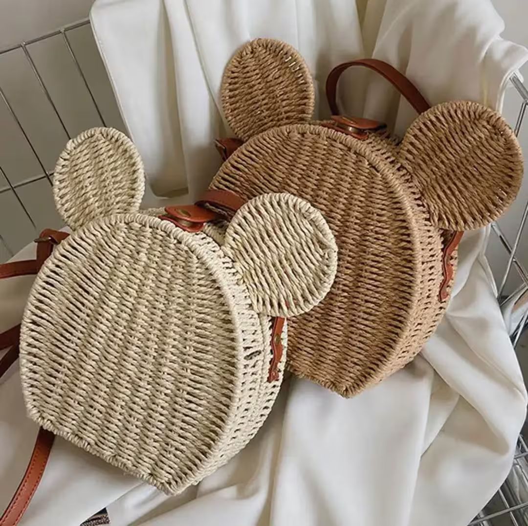 Disney Women’s Designer Straw Fancy Bags Cute Handbag Rattan Travel Leisure Vacation Small Roun... | Etsy (CAD)