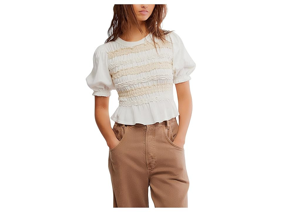 Free People Maxey Knit Top Women's Clothing Ivory : XL (Women's 14), Cotton | Zappos