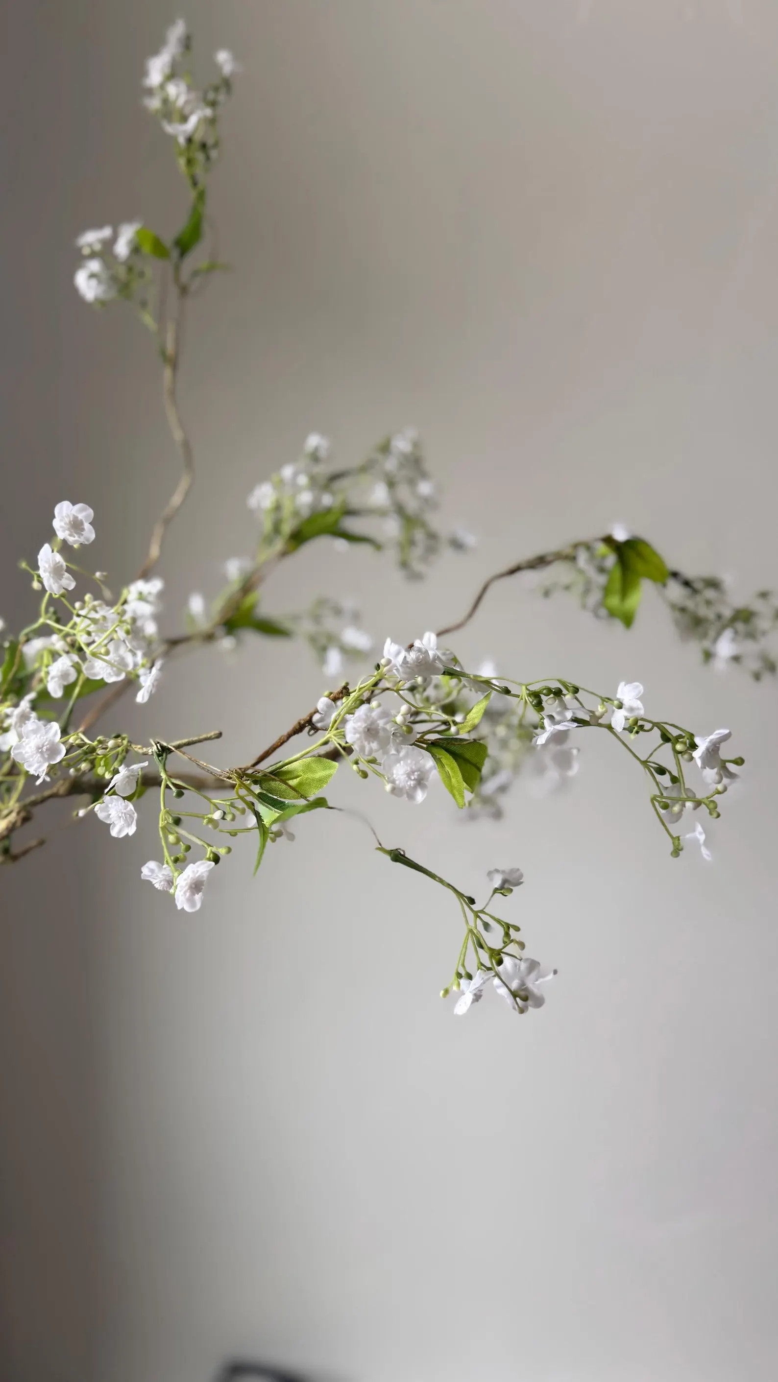 White Flowering Branch Stem Faux Spring Blossom Branch Minimalist Floral Stem for Wreaths Home De... | Etsy (Global)