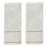 SKL Home Vern Yip Bamboo Lattice Hand Towel Set, White | Amazon (US)