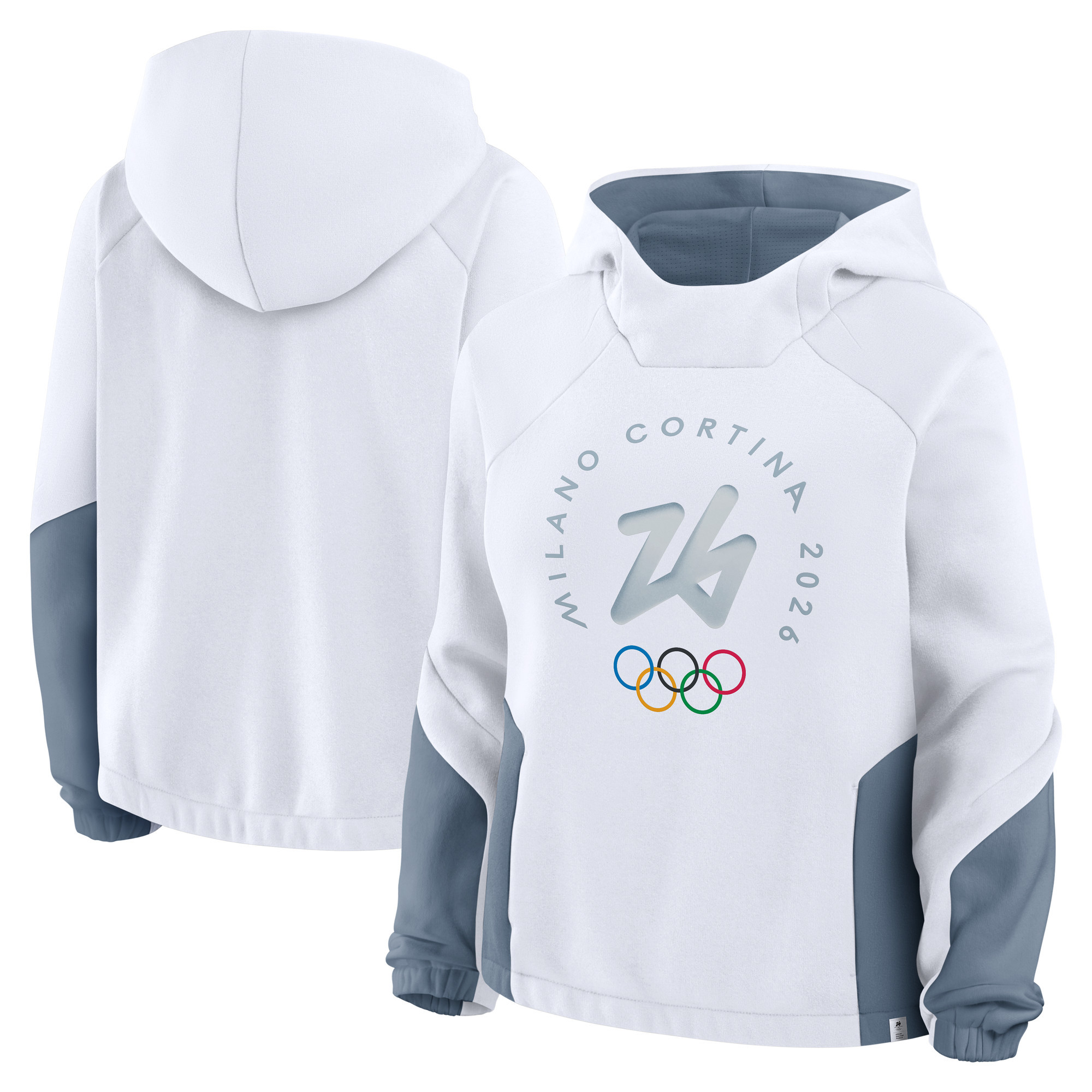 Women's Fanatics White Milano Cortina 2026 Winter Olympics Circular Pullover Hoodie | Fanatics