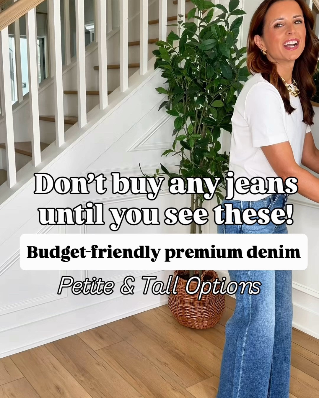 Don’t buy new jeans until you check these out! Relaxed straight jeans. Slight barrel leg jeans. Wide leg jeans. Palazzo jeans. Wearing 24 short in each and 24 regular in palazzo jeans. Detailed try-ons are in the following slides! Wearing 2XS in white tee.

#LTKootd #LTKSeasonal #LTKPetite