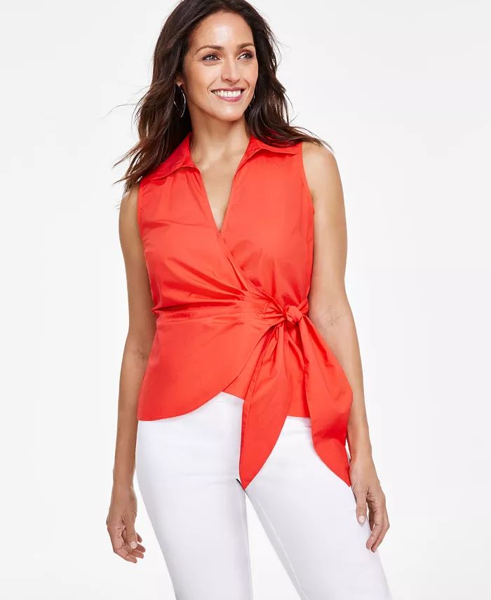 I.N.C. International Concepts Women's Sleeveless Wrap Top, Created for Macy's - Macy's | Macy's