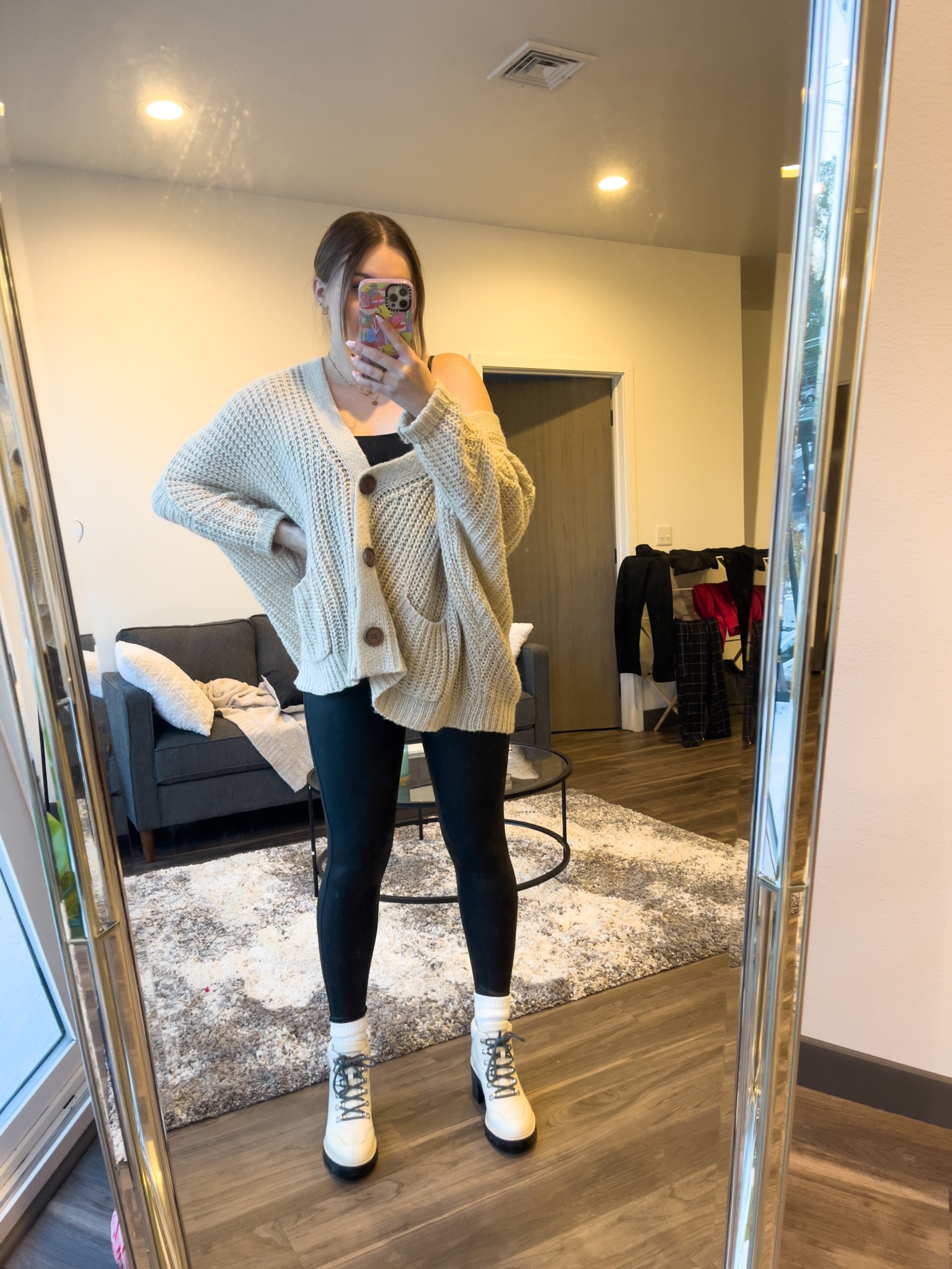 Cozy yet casual fall outfit idea! Perfect for thanksgiving or errands 

I’m wearing a M cardigan, tank and leggings with size 9 boots 

#LTKunder100 #LTKstyletip #LTKSeasonal