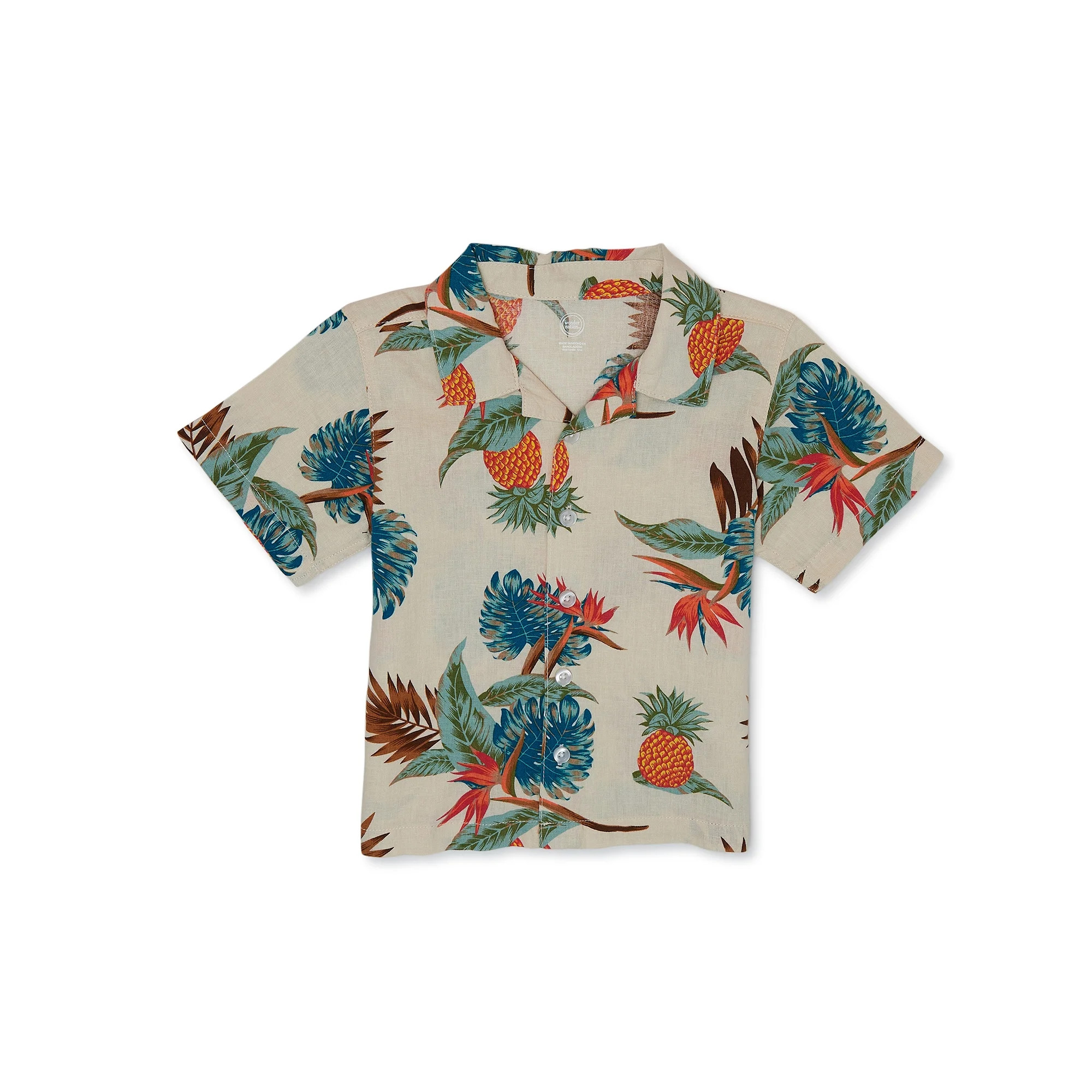 Wonder Nation Toddler Boy Camp Shirt, Sizes 12M-5T | Walmart (US)