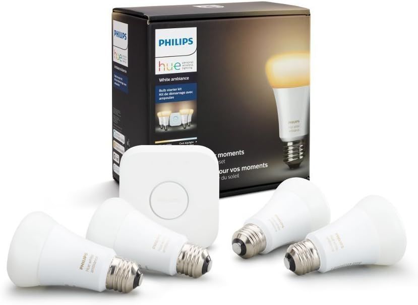 Philips Hue White Ambiance Smart Bulb Starter Kit (4 A19 Bulbs and 1 Hub Works with Alexa Apple H... | Amazon (US)