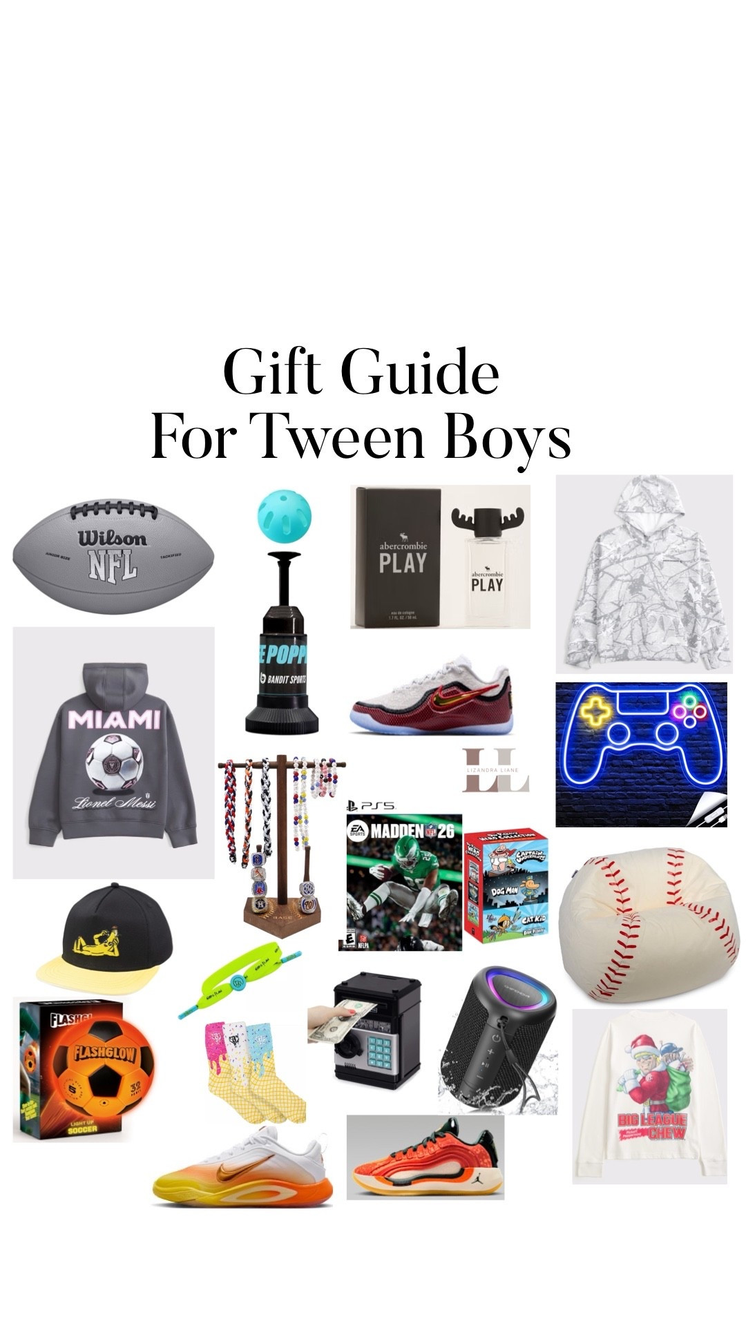Gift guide for tween boys, kids, sports, gift ideas boy 

#LTKKids #LTKGiftGuide #LTKFindsUnder100
