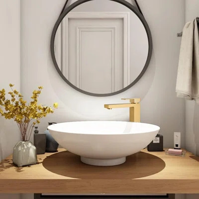 Gold Vessel Sink Faucet, Brushed Gold Single Hole Bowl Sink Faucet Tall Bathroom Faucet Single Handle With Pop Up Drain Assembly | Wayfair North America