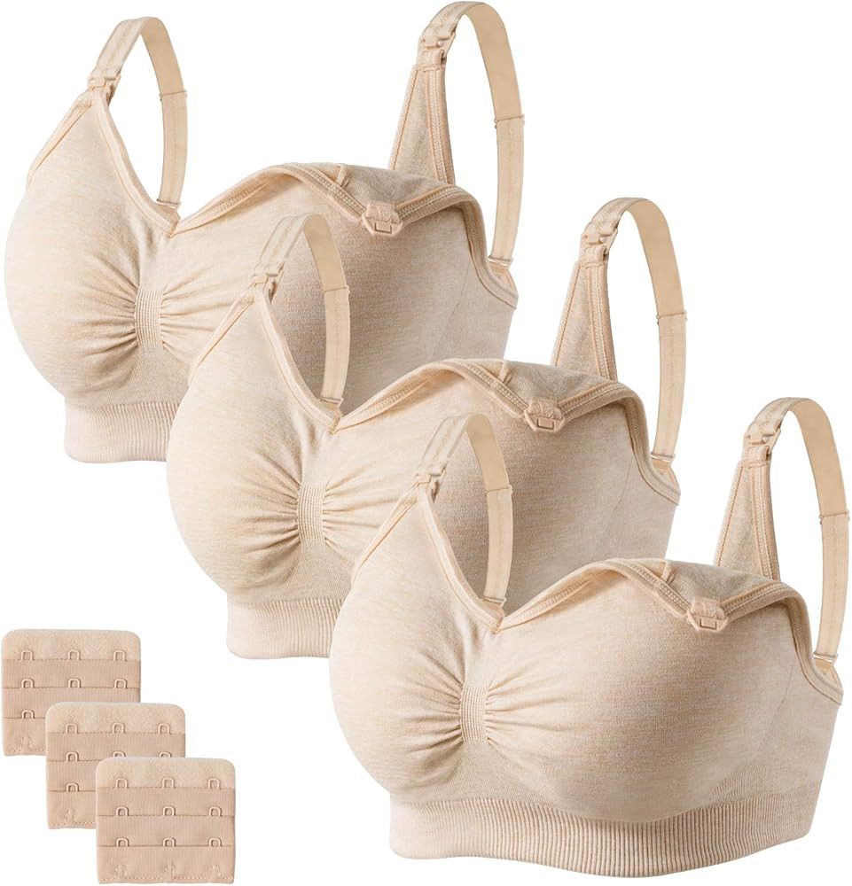 Angelhood Womens Seamless Sleep Nursing Bra,Breastfeeding Maternity Bra with Remove Bra Pads Exte... | Amazon (US)