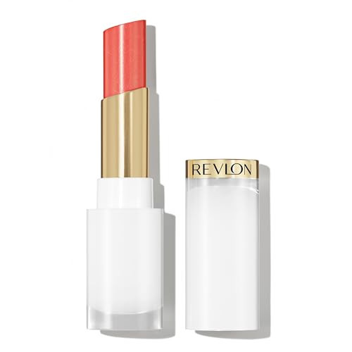 REVLON Super Lustrous Glass Shine Balm, Hydrating Tinted Lip Balm with Hyaluronic Acid, Aloe & Rose Quartz, Light-Medium Coral Lipstick, NEW Shade, 019 Dewy Peach, 0.11 oz | Amazon (US)