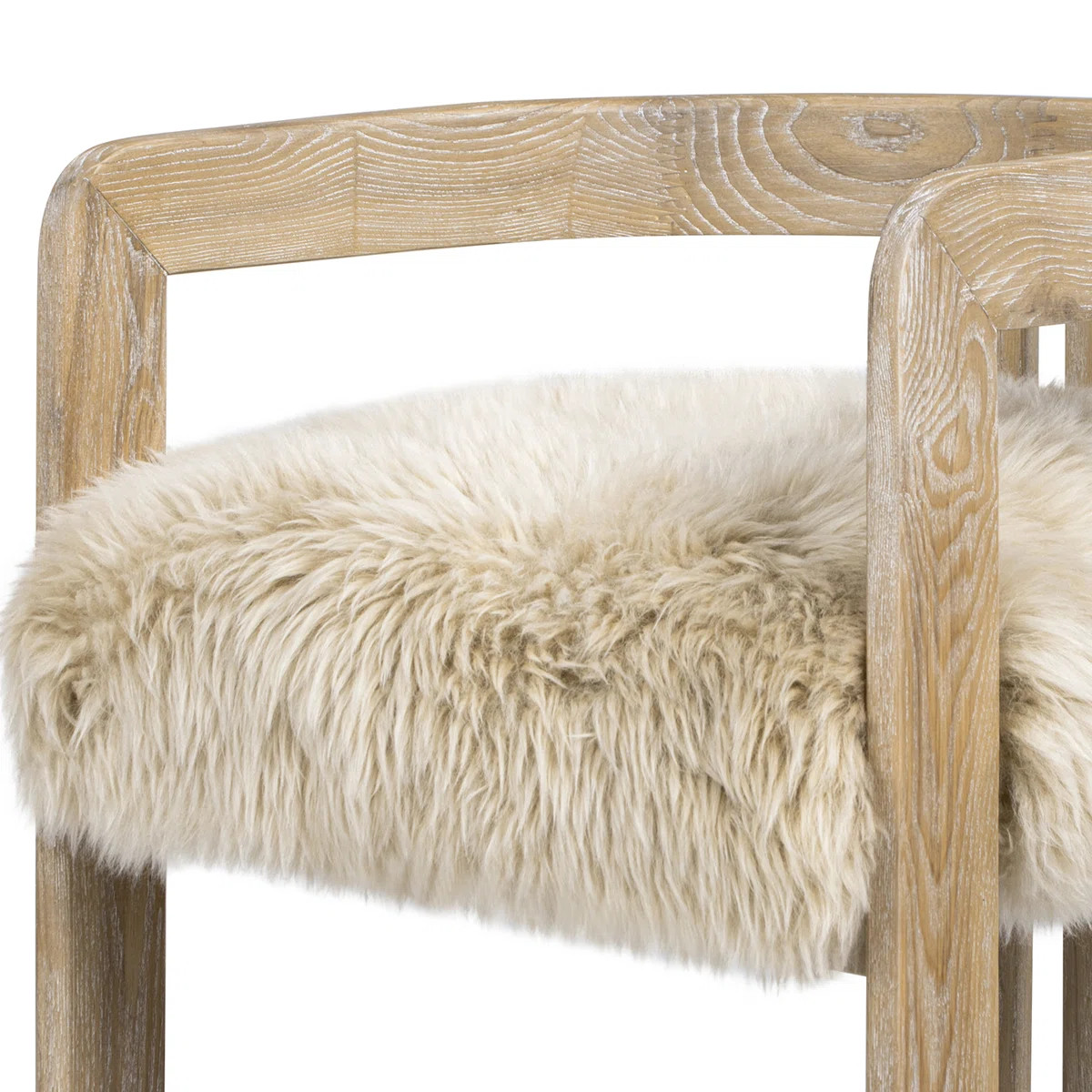 Burress 26.5" Low Back Genuine Fur Counter Stool | Wayfair North America