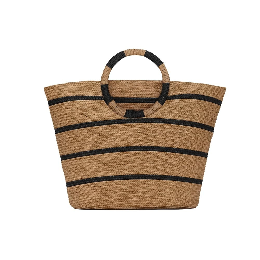 Fecialy Straw Handbags for women Straw Summer Beach bag Large Straw Tote Bags Rattan Woven Straw ... | Amazon (US)