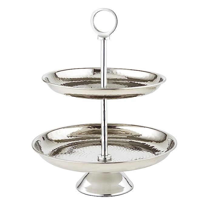 Elegance Stainless Steel Two Tier Tray, Silver | Amazon (US)