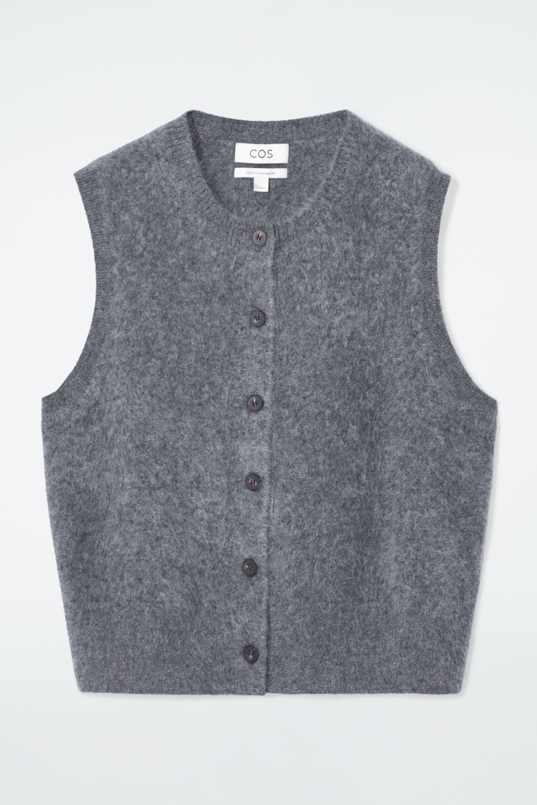 PURE BRUSHED-CASHMERE WAISTCOAT - DARK GREY | COS (EU)