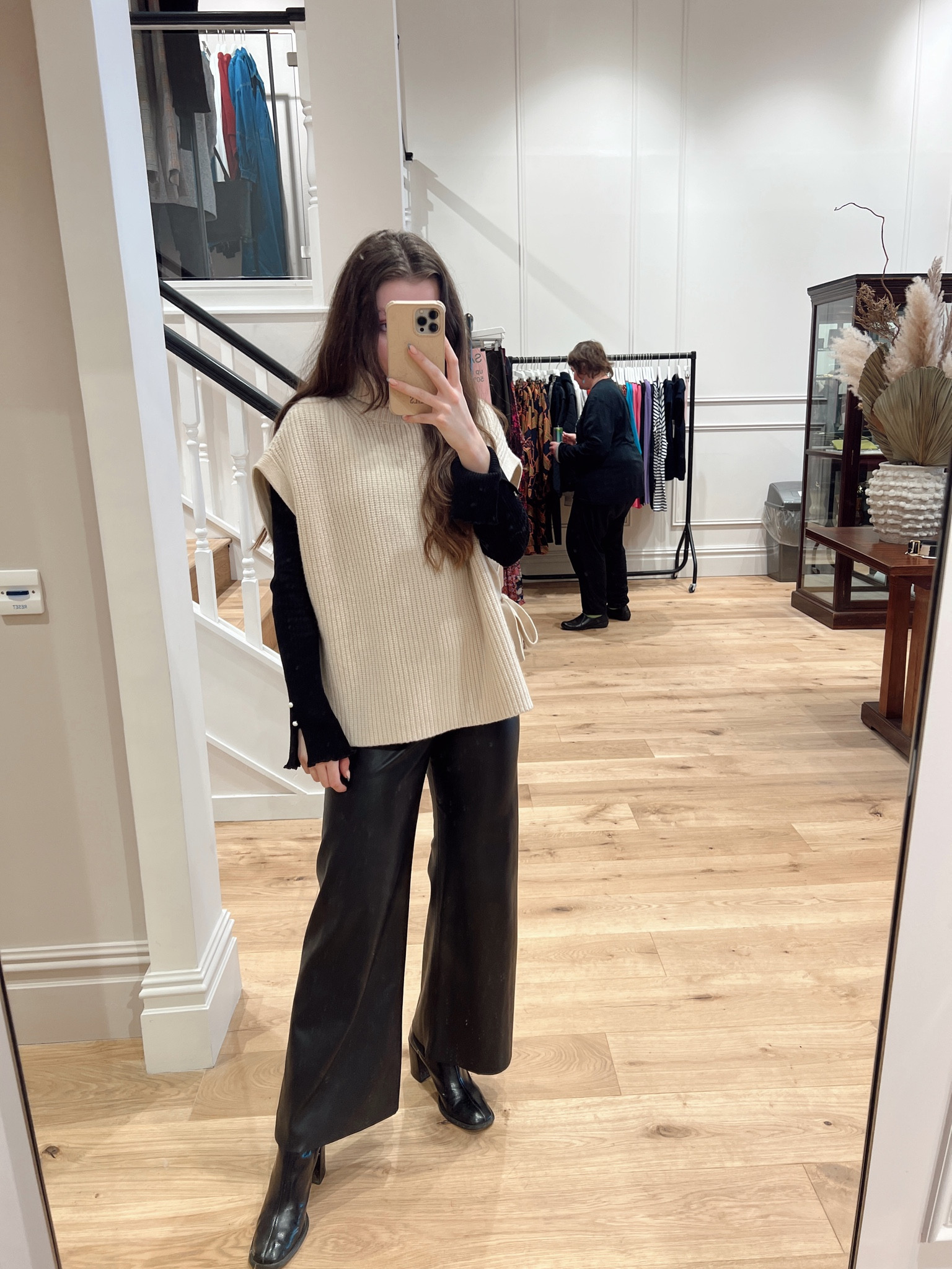 Wool jumper and flared faux leather trousers 

#LTKstyletip #LTKfit #LTKunder50