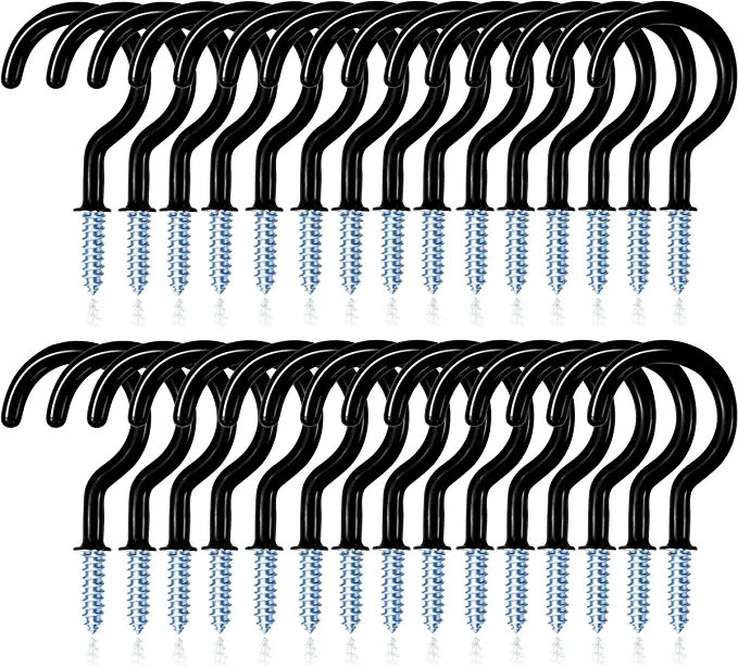 Ceiling Hooks (30 Pack) 2.9 Inches Heavy Duty Vinyl Coated Screw in Hooks for Hanging Plants,Mugs... | Amazon (US)