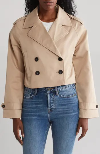 Water Repellent Crop Trench Coat | Nordstrom Rack