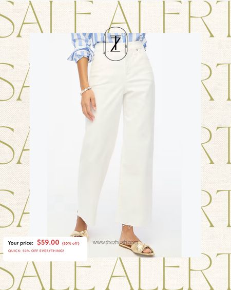 Wide leg cropped white denim on major sale! Tts 

#LTKfindsunder100 #LTKsalealert #LTKstyletip