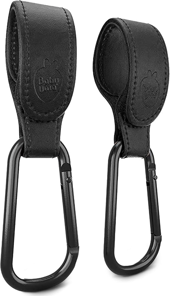Baby Uma Stroller Hooks for Bags (2 Pack) - Faux-Leather Stroller Clips and Hooks, Universal, 11 ... | Amazon (US)