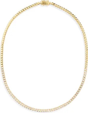 Nordstrom Baguette Cubic Zirconia Bezel Tennis Necklace | Nordstrom | Nordstrom