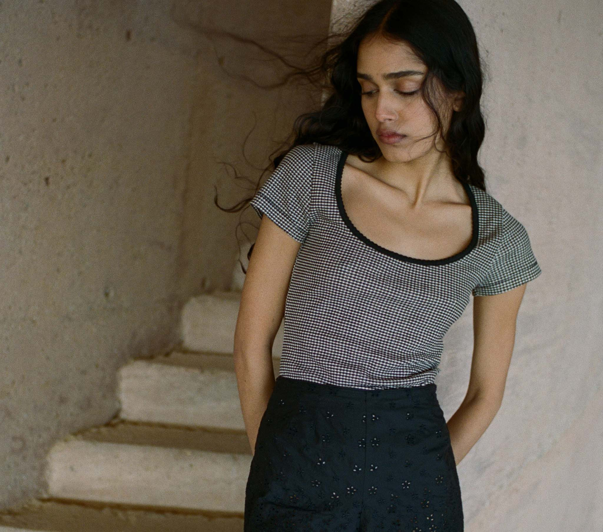 Brigitte Tee - La Maddalena Gingham | DÔEN | DOEN