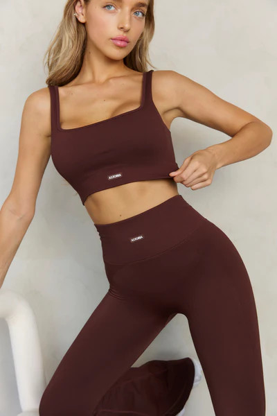 Astoria CONTOUR Ribbed Seamless Sports Bra - Espresso | astoria activewear