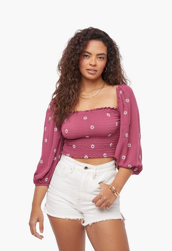 Smocking Gauze Top | JustFab