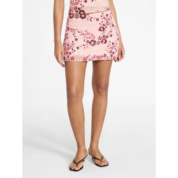 No Boundaries Sequin Embellished Mini Skirt, Women's XXS-XXL | Walmart (US)