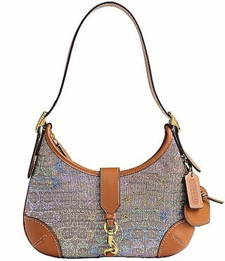 COACH Hamptons Crystal Signature Rainbow Jacquard Shoulder Bag - Rainbow Multi | Dillard's