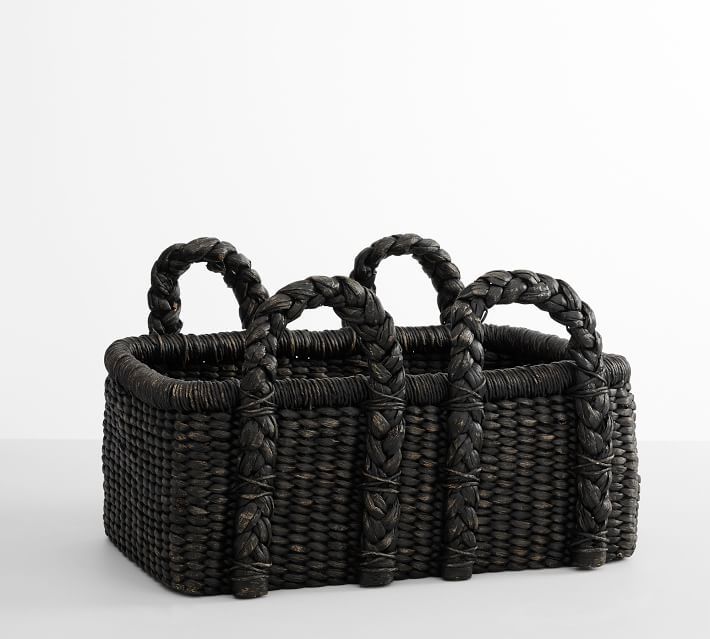 Beachcomber Handwoven Seagrass Rectangular Handled Baskets | Pottery Barn (US)