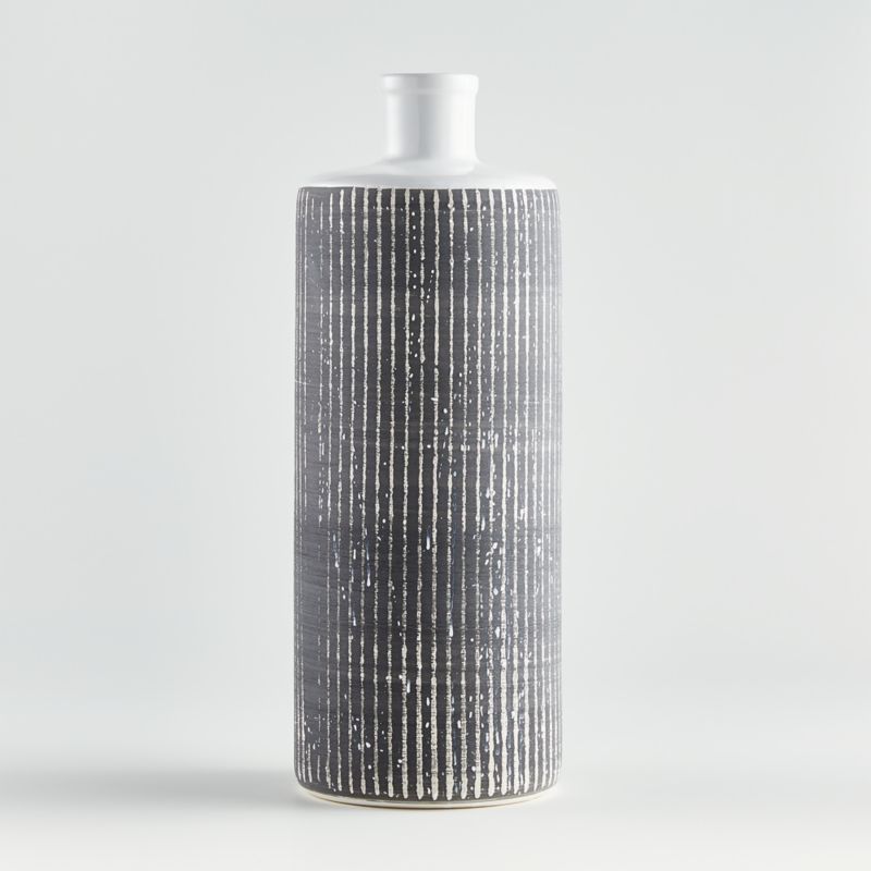 Elmslie Black-and-White Ceramic Bottle Vase + Reviews | Crate and Barrel | Crate & Barrel