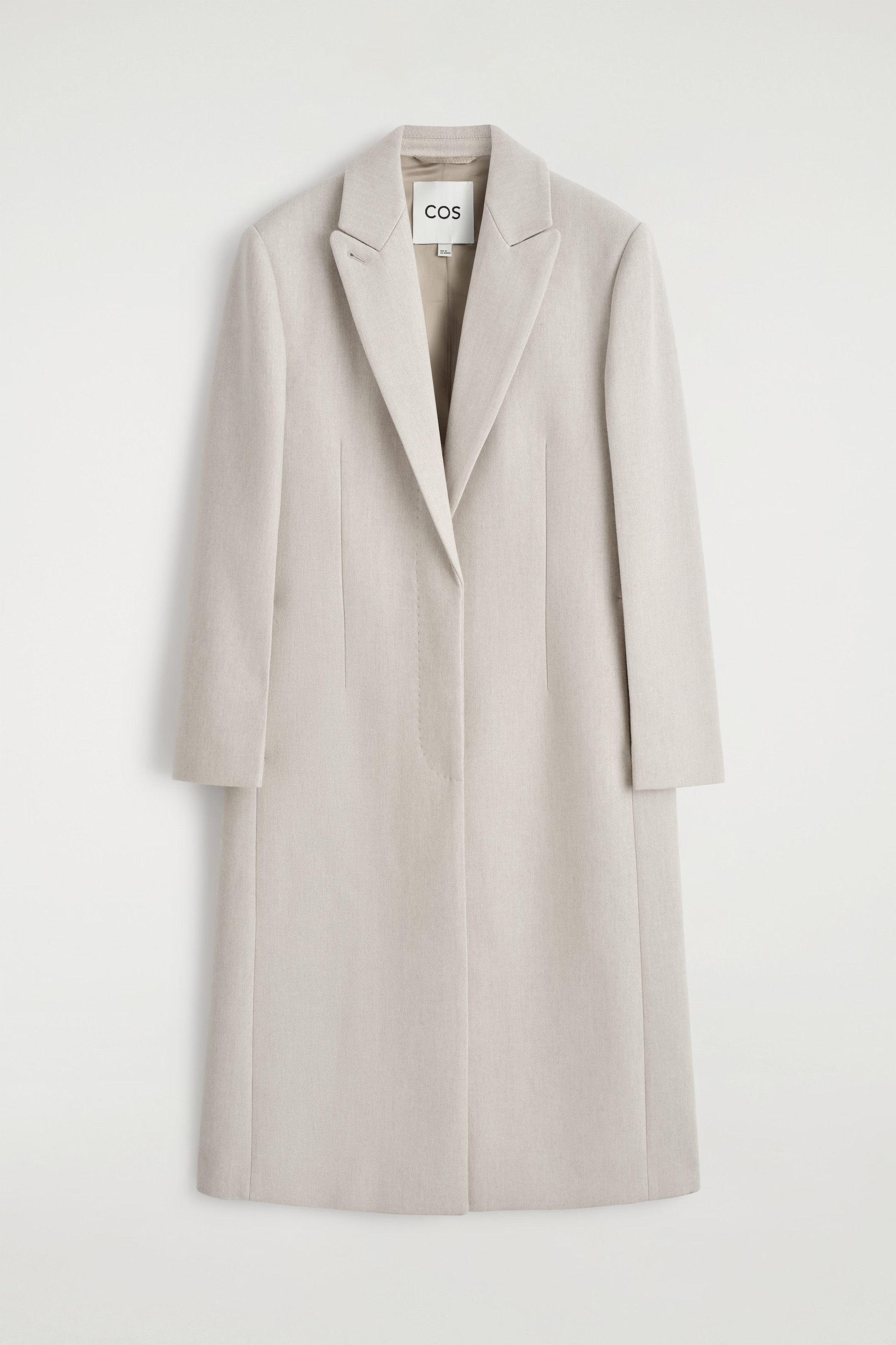 TAILORED WOOL-TWILL LONG COAT - LIGHT BEIGE | COS GB | COS UK