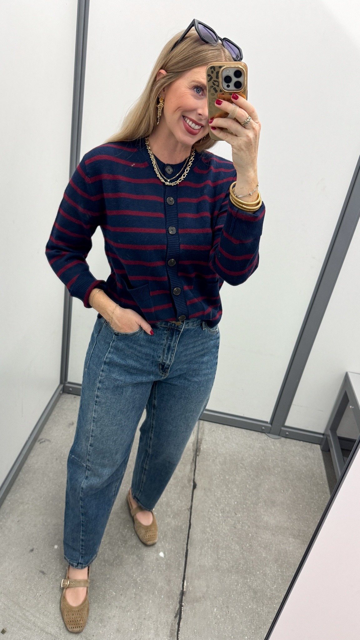 Walmart outfit on sale! This striped cardigan is now only $13