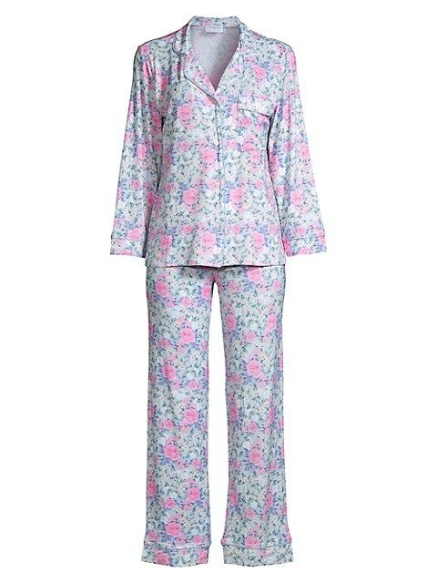 LoveShackFancy x Stripe & Stare Floral-Print 2-Piece Pajama Set | Saks Fifth Avenue