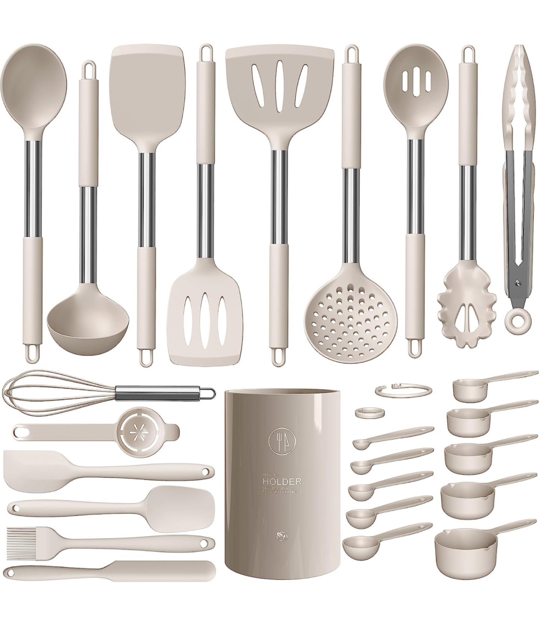Large Silicone Cooking Utensils Set - Heat Resistant Kitchen Utensils - 18 pieces 

#LTKfindsunder50 #LTKhome